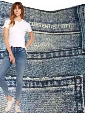 CURRENT/ELLIOTT Stiletto Ankle Crop Skinny Jeans Saturdaze Size 6 or 29